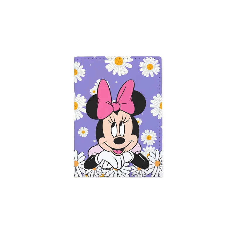 Disney Mickey Minnie Women Girls Travel Accessories Passport Cover Holder PU Leather Unisex ID Bank Card Holders Wedding Gifts
