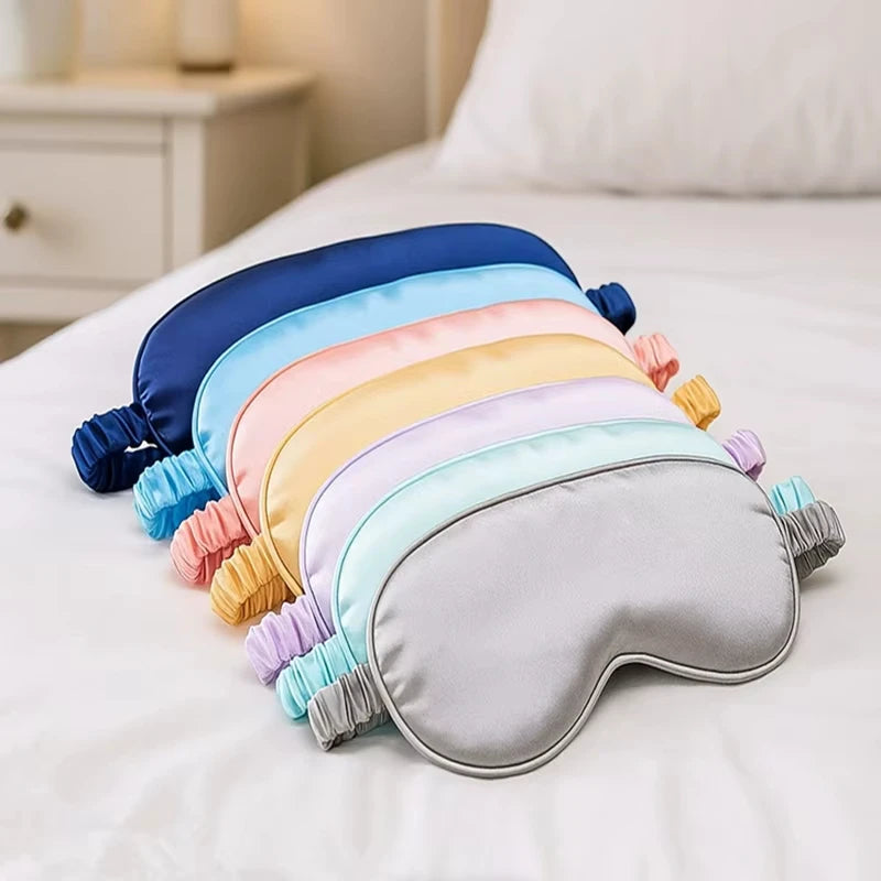 Double-Sided Soft Silk Sleeping Eyeshade Light Blocking Breathable Strap Adjustable Zero Eye Pressure Sleep Eye Mask for Home