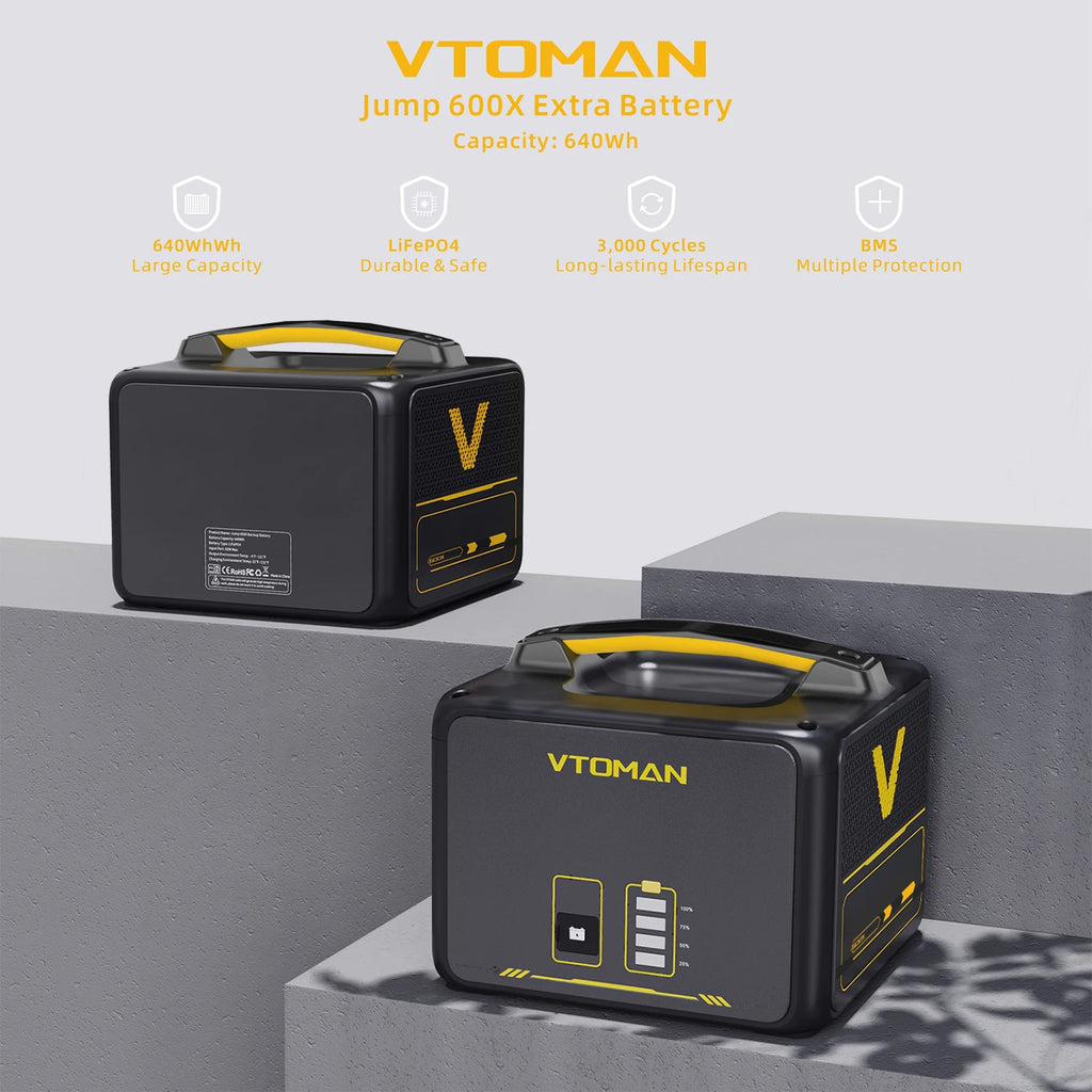 VTOMAN JUMP600X Extra Battery 640Wh for VTOMAN JUMP600X & JUMP600 600W Backup LiFePO4 (LFP)