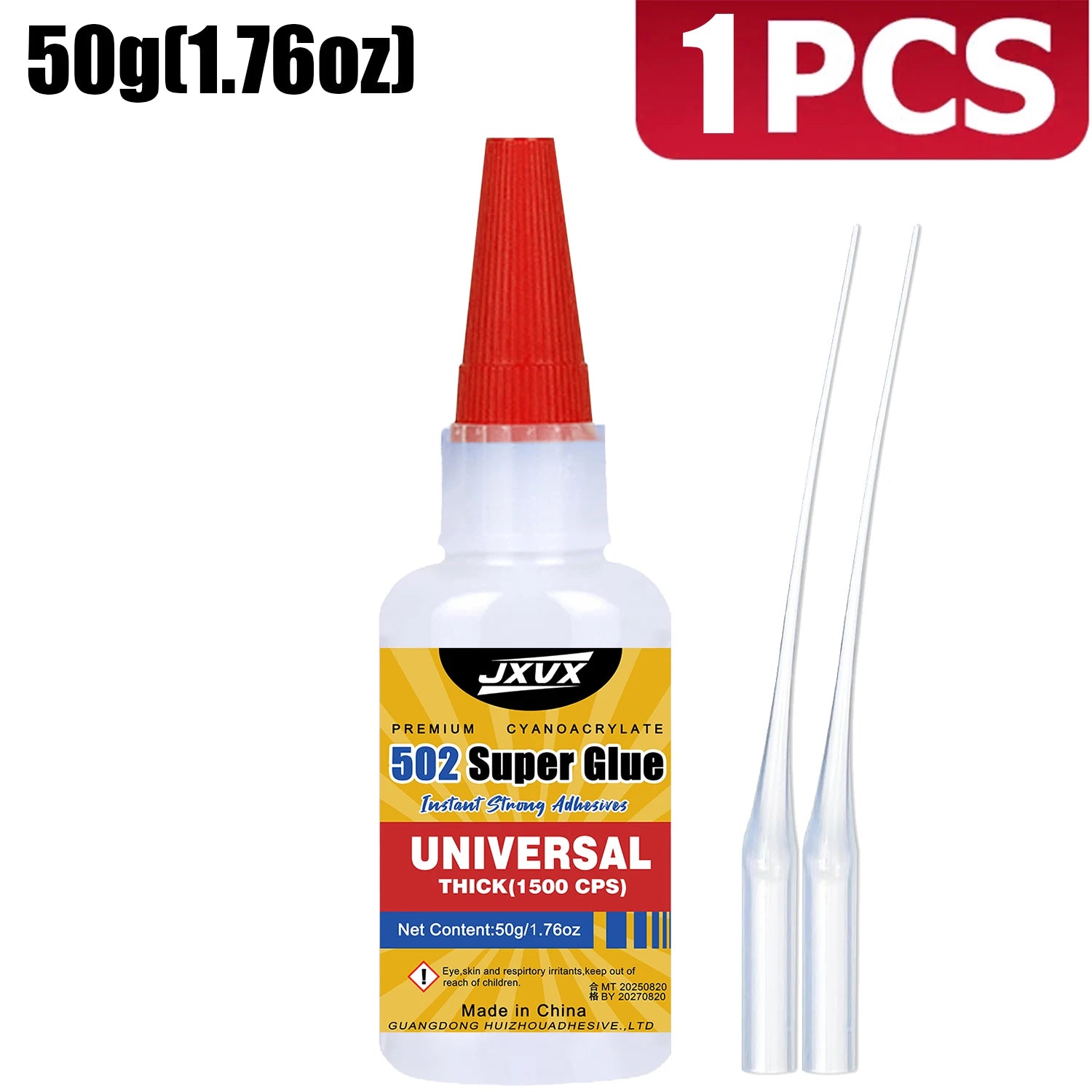 JXVX 502 Stone Super Glue High Viscosity, Cyanoacrylate Glue 50g Marble Adhesive, for Restoration and Production of Marble, Granite, Artificial Stone and Tile Products Low odor With precision dispenser 1-3PCS.