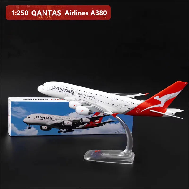 1:250 Model Singapore A380/Emirates Wildlife/Miracle/UAE Museum/Qantas/Aircraft Assembly Plane Airplanes Collection Display