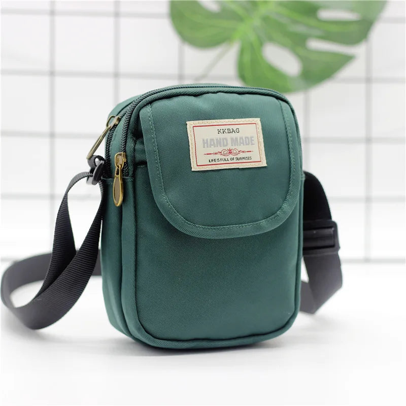 New trendy nylon shoulder bag for girls - large screen cross-body phone bag
