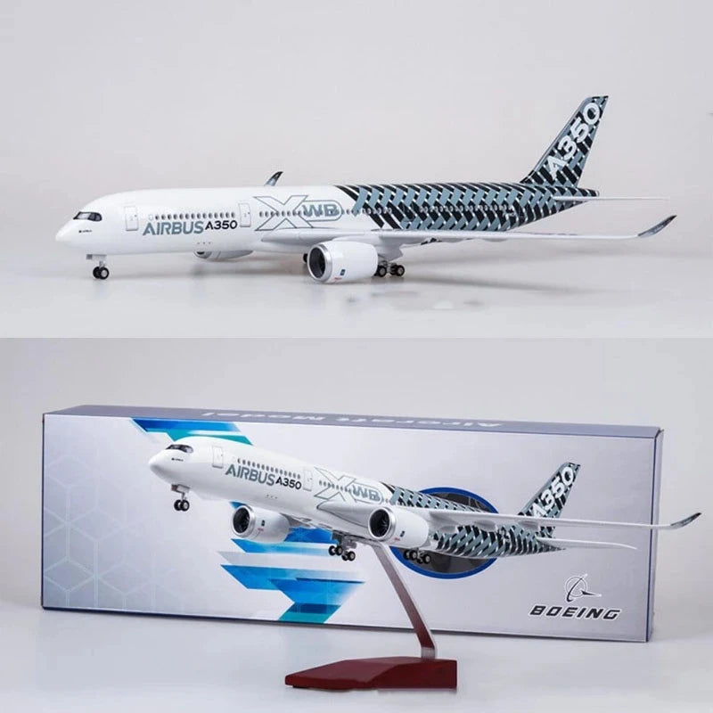for 350 1/142 Prototype Airlines A350 XWB Airbus 47CM Aircraft Model with Wheels and Lights LED Airplane Accessories Toy Model