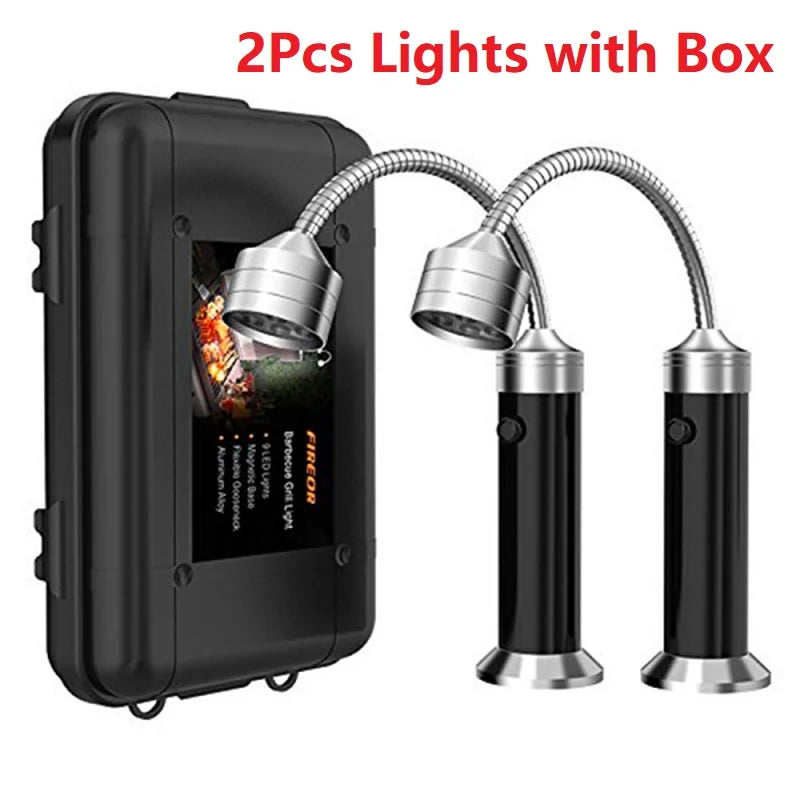 Portable Grill BBQ Lights Barbecue Grilling 10 LEDs Lighting Heat Resistant Waterproof Night Lamp Outdoor BBQ Tool Accessories