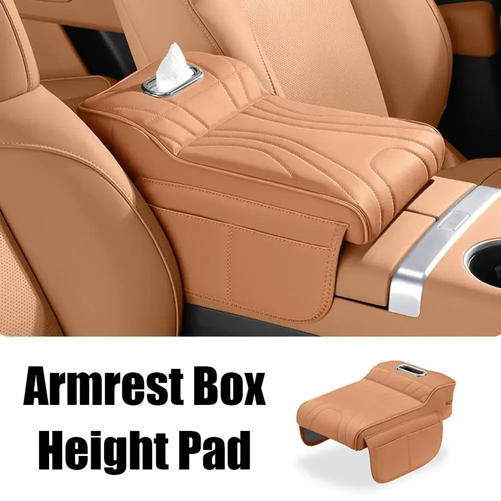 NEW Car Armrest Box Booster Pad Universal for Most Cars, Memory Foam Car Arm Rest Padded Cover with Pocket Car Interior