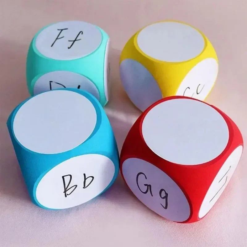 New DIY Blank Dice Erasable Foam Blank Game Cubes Dry Erase Block Writable Playing Dice Kids Educational Toy Classroom Teaching
