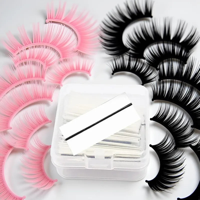For40pcs/Box Reusable Self-Adhesive Glue-Free Eyelash Glue Strip No Glue False Eyelashes Extension Tape Makeup Tools