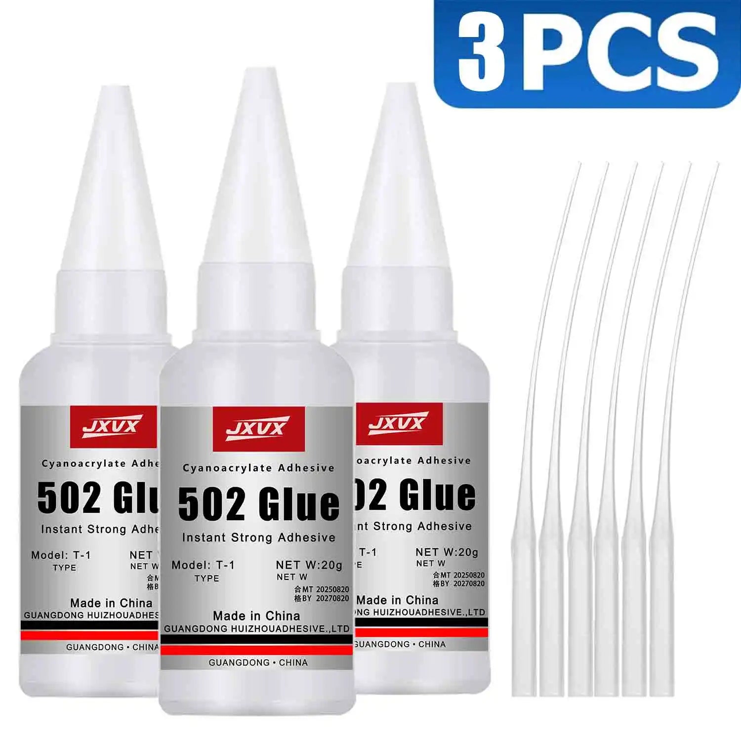 Net Weight 20g 502 Super Glue Instant Quick-drying Cyanoacrylate Adhesive Leather Rubber Glass Wood Metal Strong Bond Liquid Glue Tool Universal Quick-Drying Repair Adhesive.