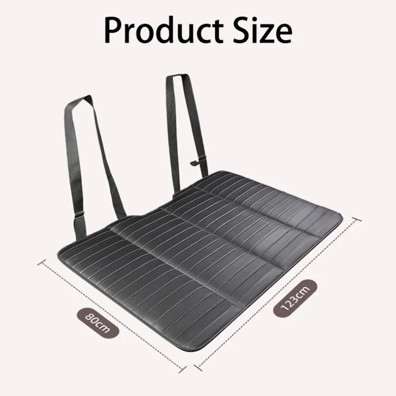 Car Travel Bed for Rear Seat Foldable Sleeping Pad for Car Traveling Wear-Resistant PU Travel Mattress for Suv Sedan
