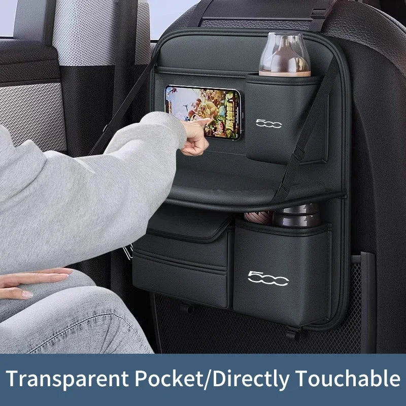 For Fiat 500 500C 500X Car Seat Back Storage Small Table Board Car Storage Bag Multifunctional Storage Bag Tissue Box
