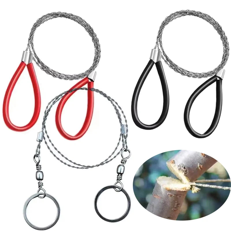 1Pc Portable Stainless Steel Cable Saw Metal Wire Saw Hand Pocket String Rope Saw Emergency Survival Cutting Tool Camping Travel