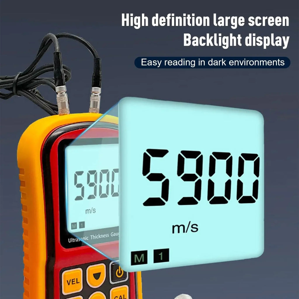 Ultrasonic thickness gauge GM100 1.2-225mm(Steel) Digital LCD Ultrasonic Thickness Meter Tester Gauge 0.1mm Resolution