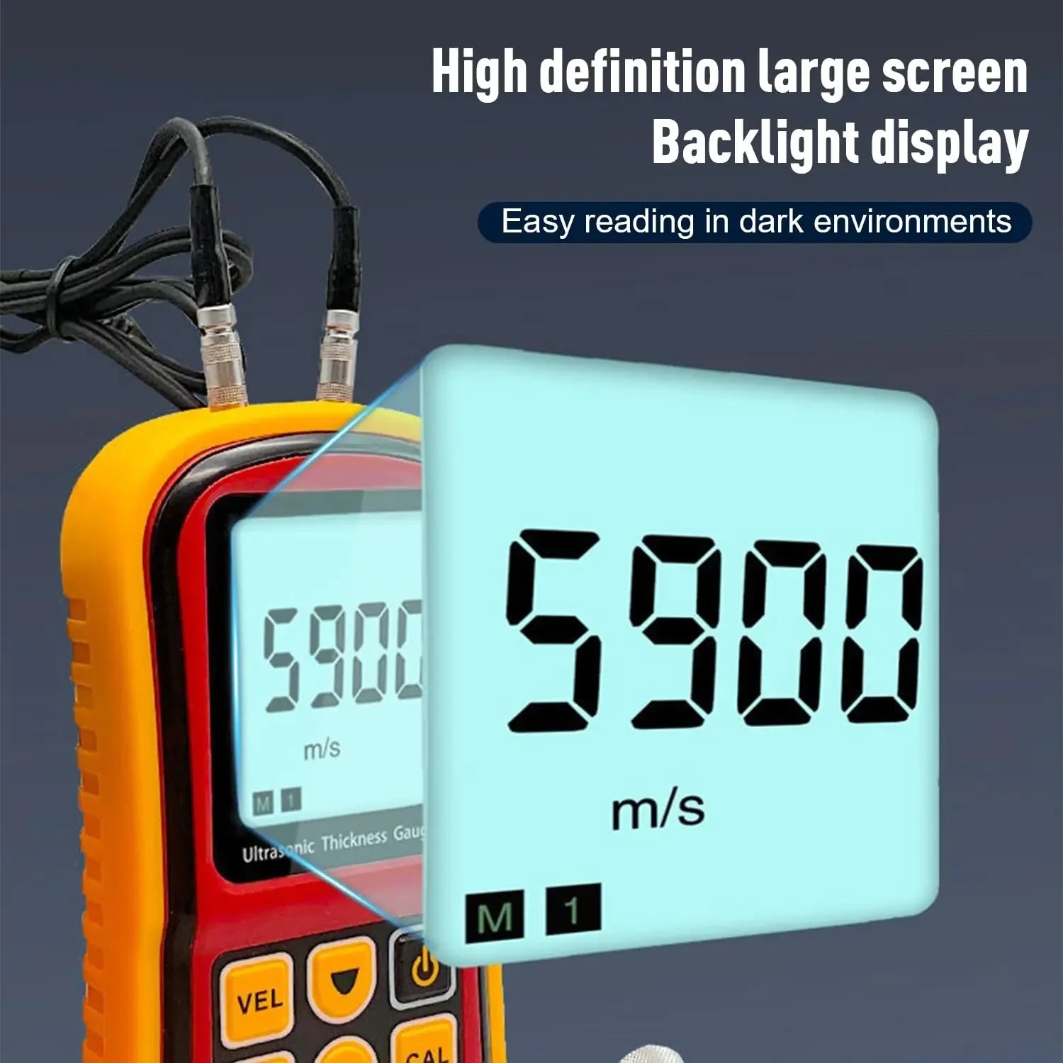 Ultrasonic thickness gauge GM100 1.2-225mm(Steel) Digital LCD Ultrasonic Thickness Meter Tester Gauge 0.1mm Resolution