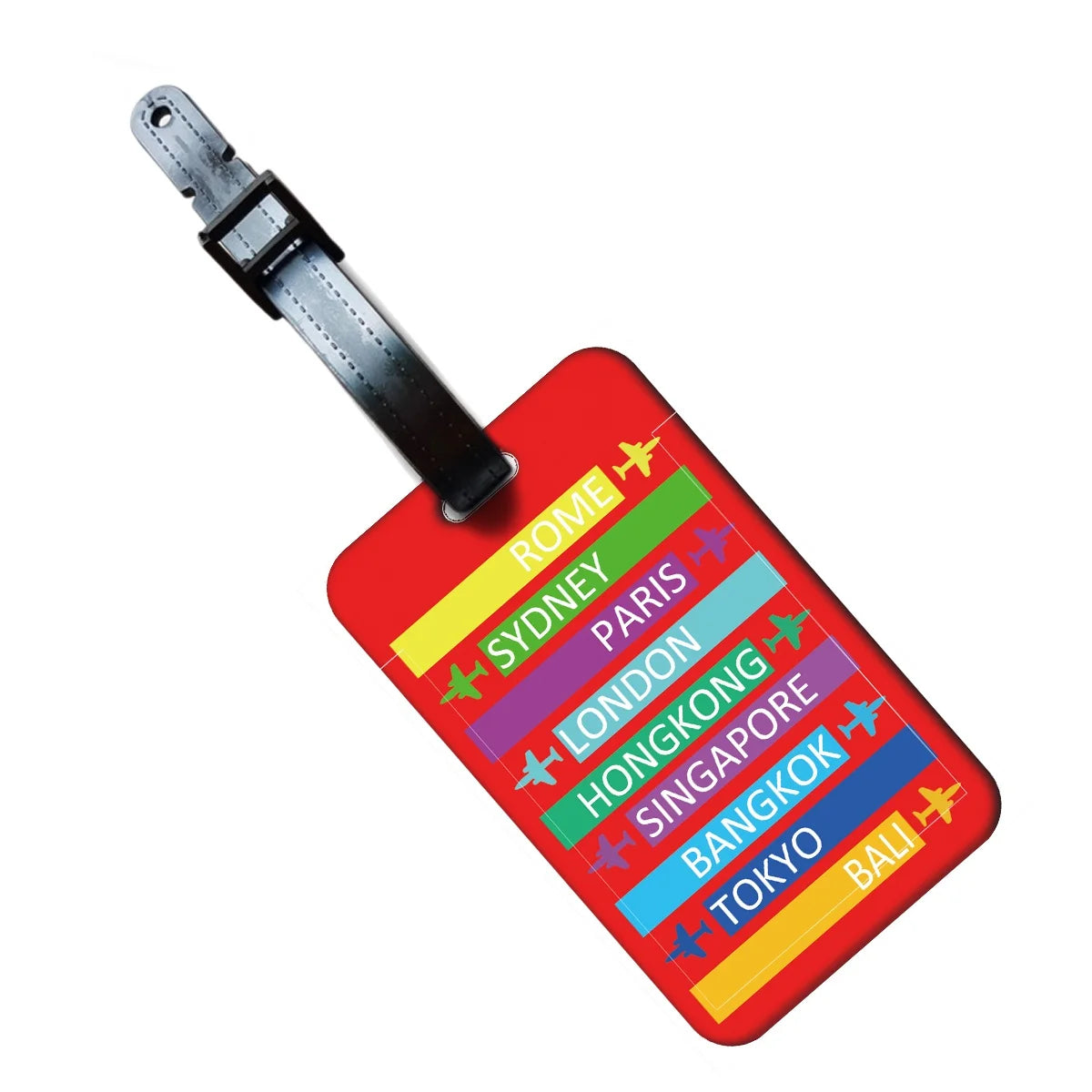 Creative 5 Colors Luggage Tag Colorful Luggage Tag Label for Travel Women Funny Backpack Suitcase Tag Name ID Identifier Durable