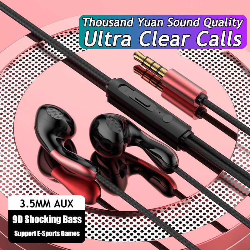 9D HIFI Heavy Bass Waterdrop Style Wired Earphones 3.5MM AUX/Type-C Digital Chip Headsets For Samsung Xiaomi Android Tablet PC