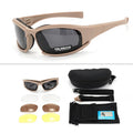 2025 4-Lens Tactical Goggles - Polarized, Windproof & Dustproof Safety Glasses for Outdoor Sports (Climbing, Cycling, Fishing)