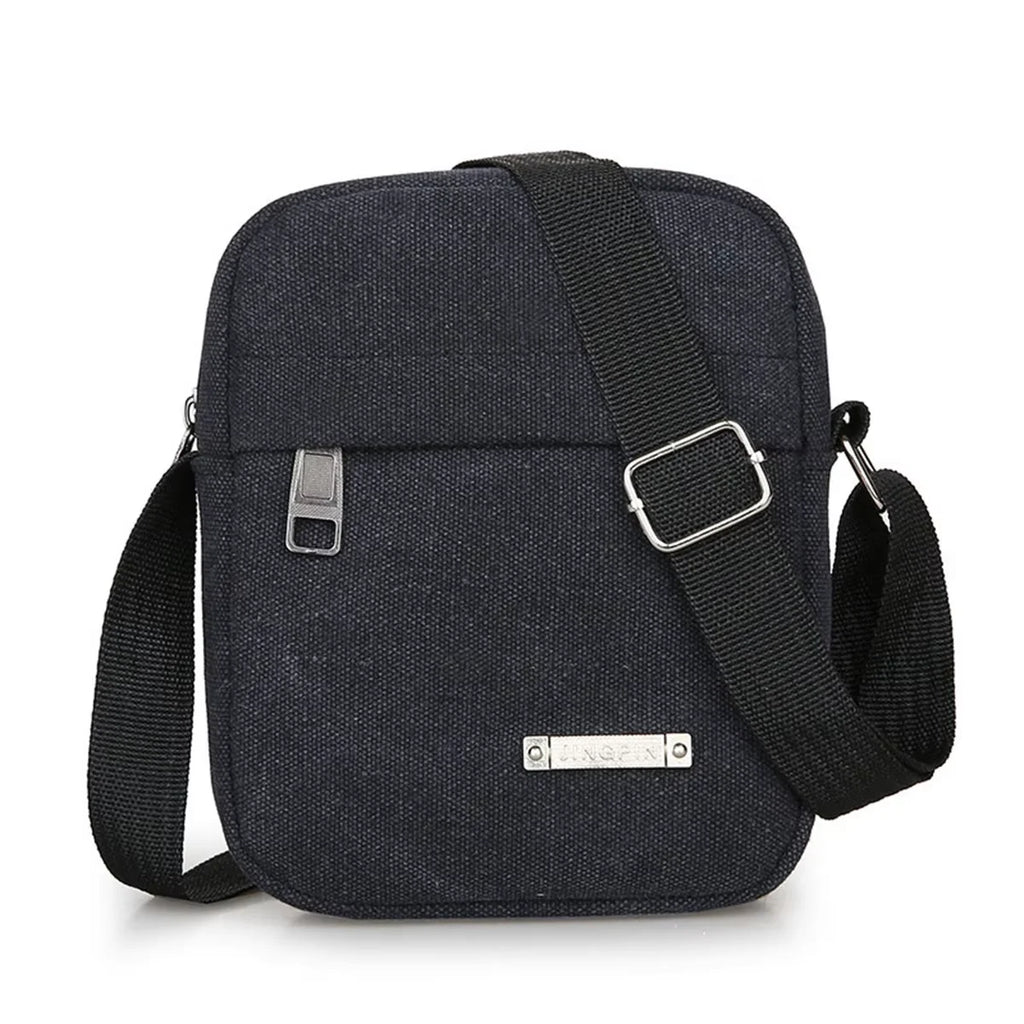 Men's Casual Canvas Shoulder Bag Crossbody Phone Pouch Small Backpack Leisure Tote Handbag for Men