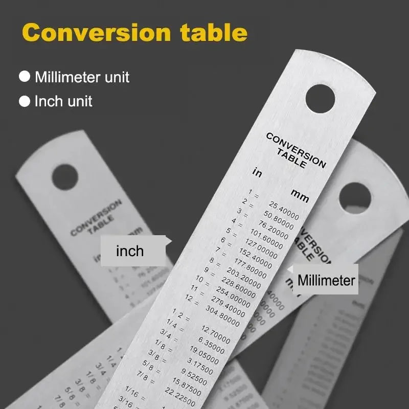 Deli 1Pc Stainless Steel Ruler 15/20/30/40/50cm Metal Straight Ruler for Home School Precision Measuring Drawing Tool Supplies