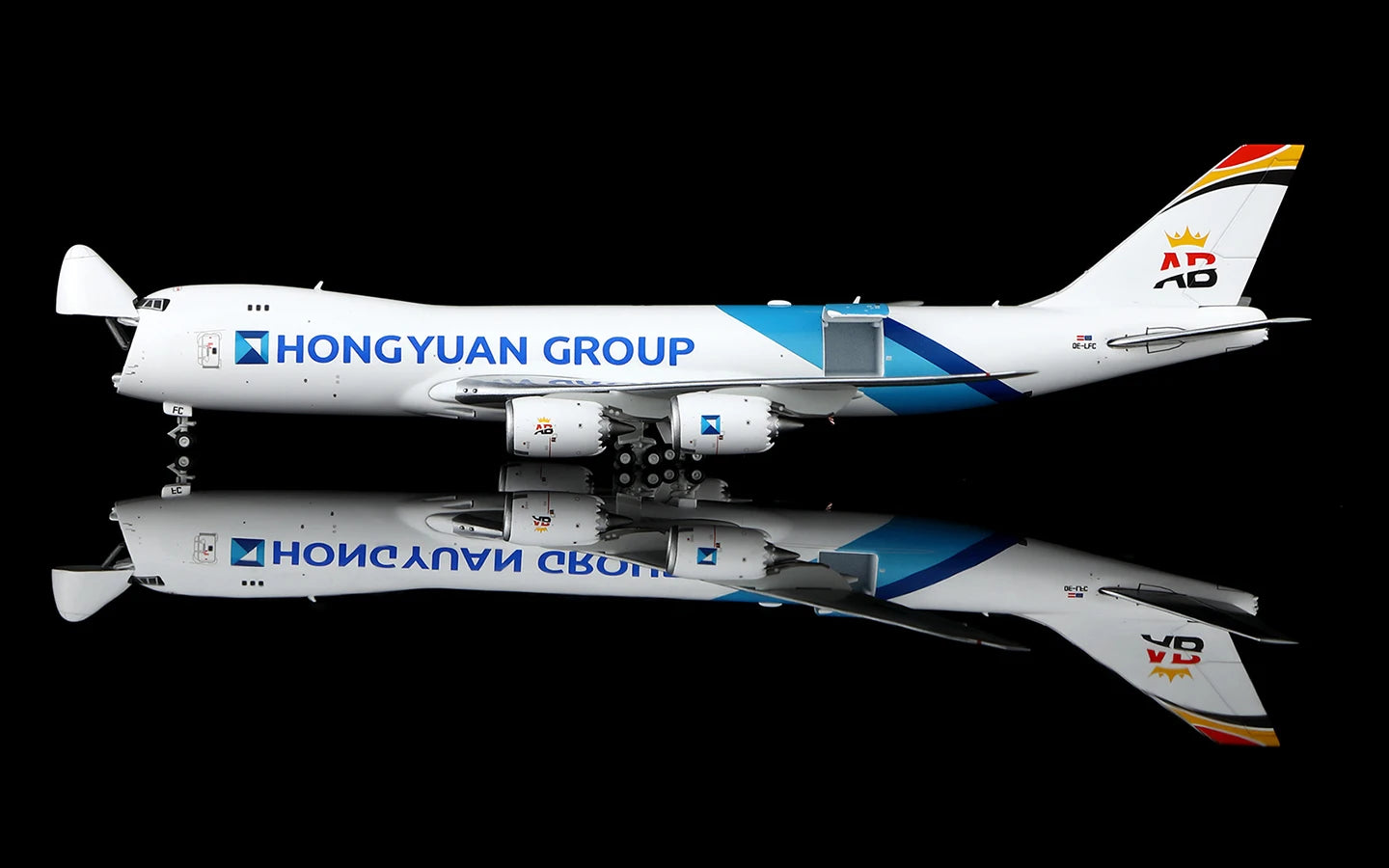 B633001 Alloy Collectible Plane Gift HX Models 1:400 Air Belgium Hongyuan Group Boeing B747-8F Diecast Aircraft Jet Model OE-LFC