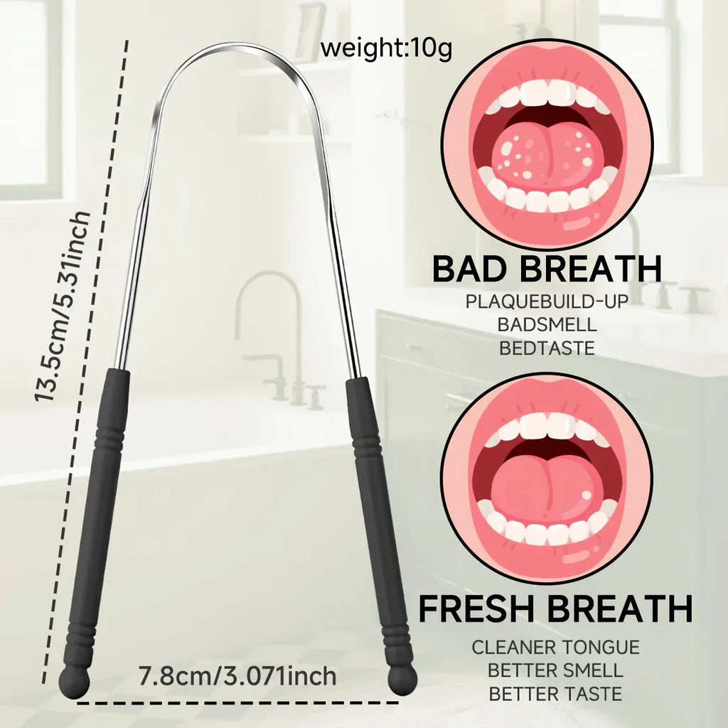 1/4pcs Tounge Scrapers Limpiador De Lengua Stainless Steel Fresh Breath Cleaning Coated Tongue Toothbrush Oral Hygiene