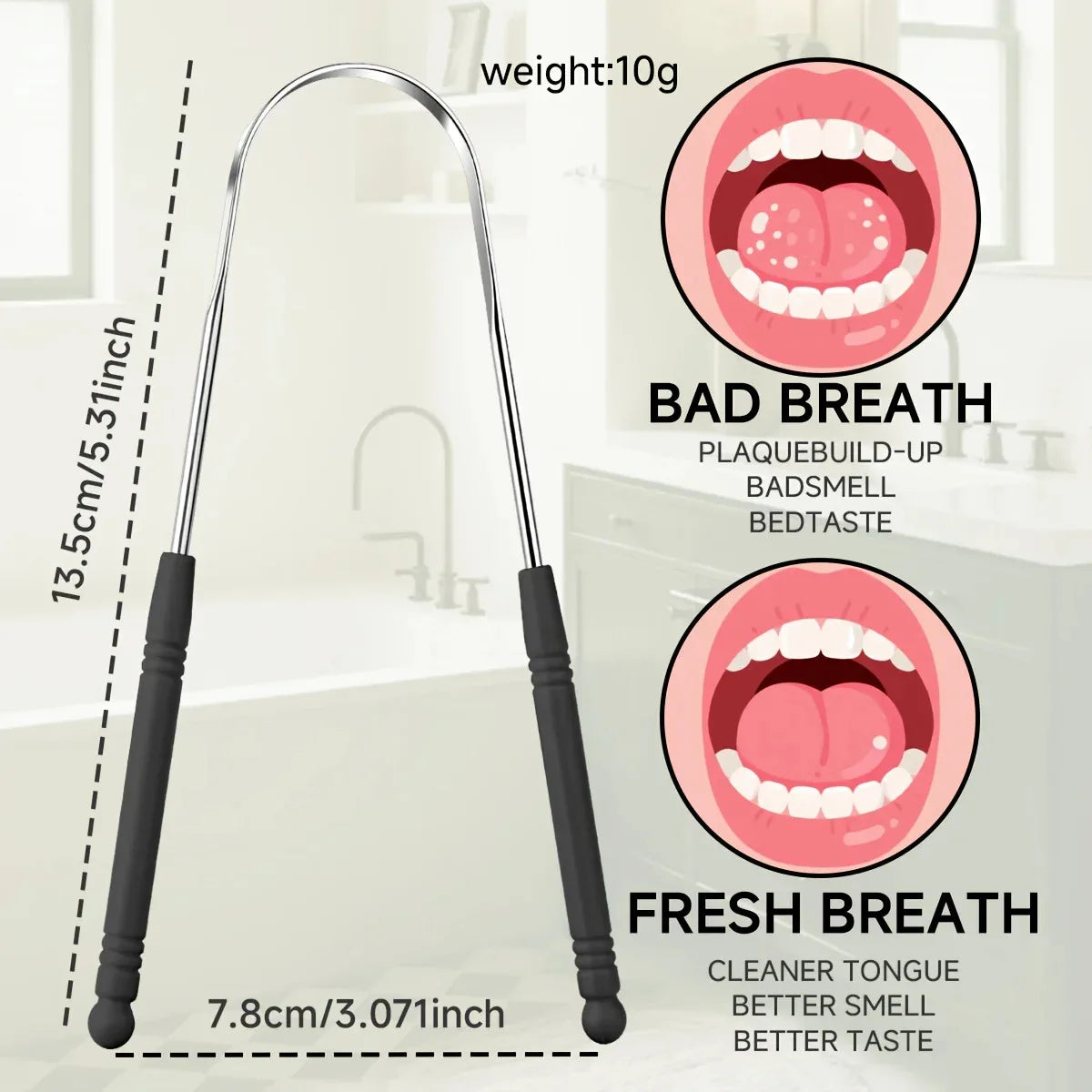 1/4pcs Tounge Scrapers Limpiador De Lengua Stainless Steel Fresh Breath Cleaning Coated Tongue Toothbrush Oral Hygiene