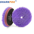Sharkfox Car Polishing Pad Wool Buffing Pads Waxing Polishing Disc Cleaning Scratch Removal Tool 5/6 Inch Self-Adhesive