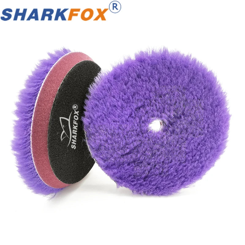 Sharkfox Car Polishing Pad Wool Buffing Pads Waxing Polishing Disc Cleaning Scratch Removal Tool 5/6 Inch Self-Adhesive