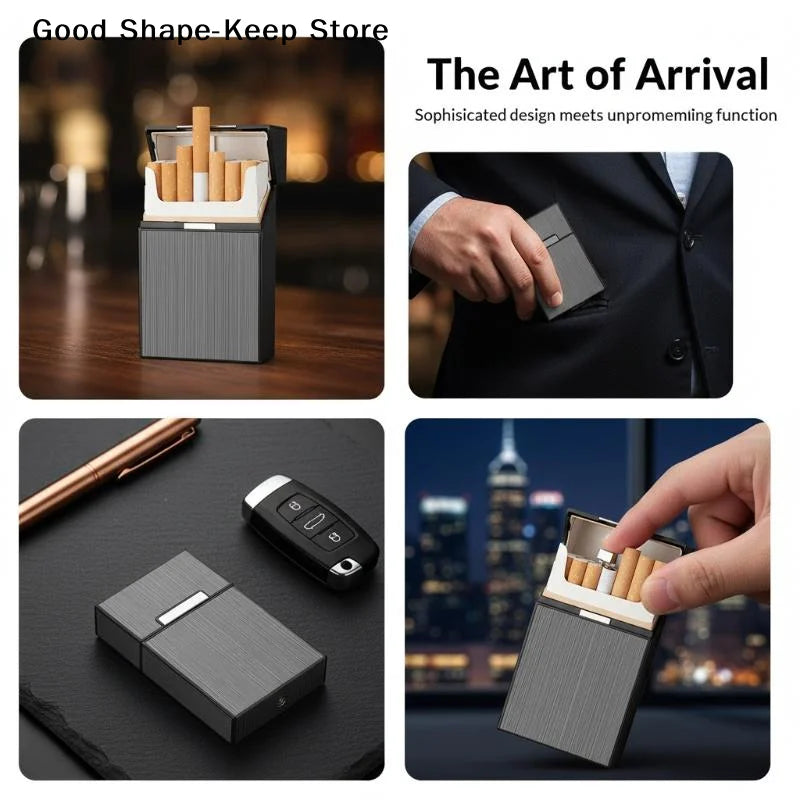 daily1PC Metal Cigarette Case 20 Cigarette Capacity Crush Proof For Daily Commute Outdoor Use Portable cigarette box