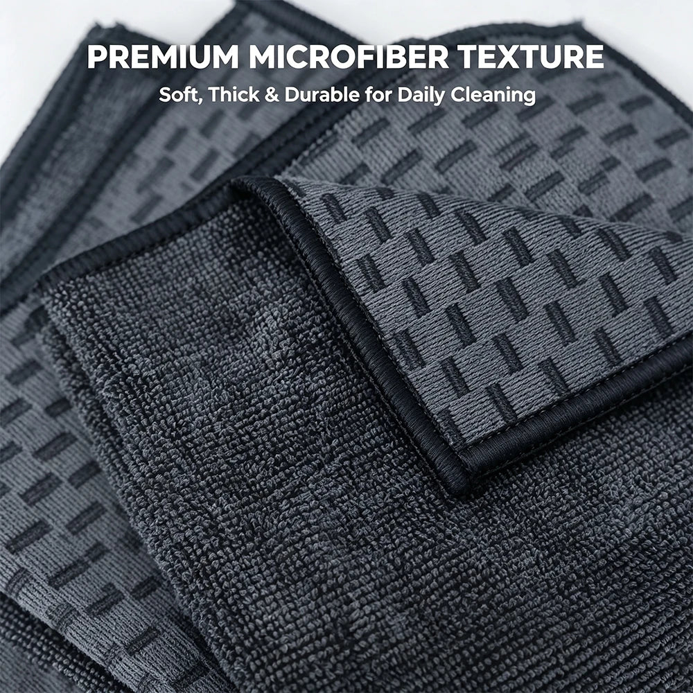 AUTOBRIGHT Dual-Sided Microfiber Car Towel Super Absorbent Double Texture For All Auto Detailing Home Office Cleaning