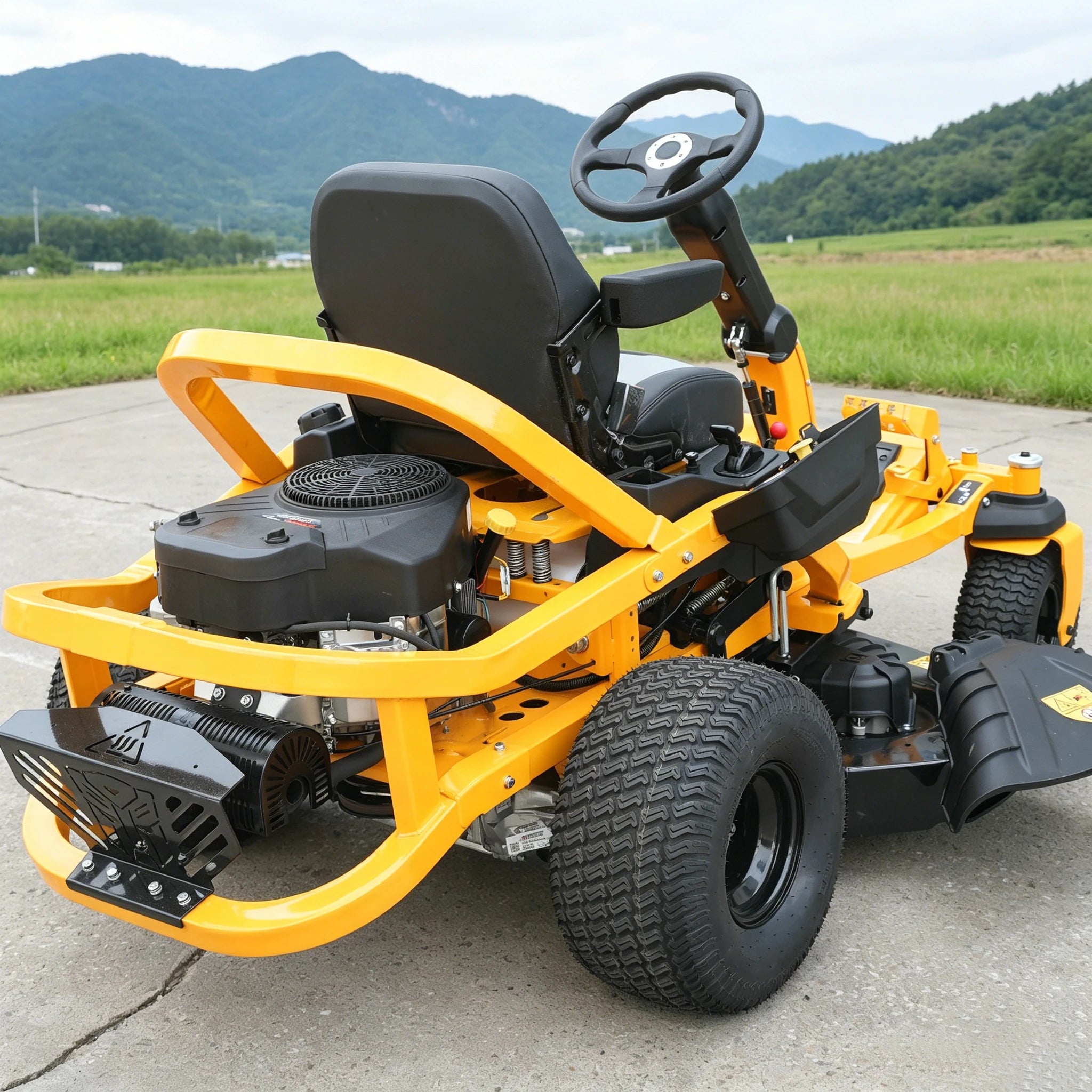 Electric Start Riding Lawn Mower 42-Inch Deck Size High Performance Battery Powered Garden Mower Machine