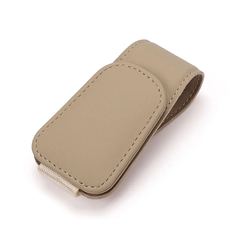 JFBONIN Universal Car Auto Sun Visor Eyeglass Hanger Clip Leather Glasses Holder Magnetic Multi-Function Automobile Accessories