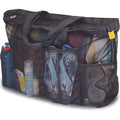 Large Beach Tote Bag, Mesh Pockets, Zipper, Multi Compartments - Durable Nylon for Beach Vacations, Cruises, Outdoor Essentials