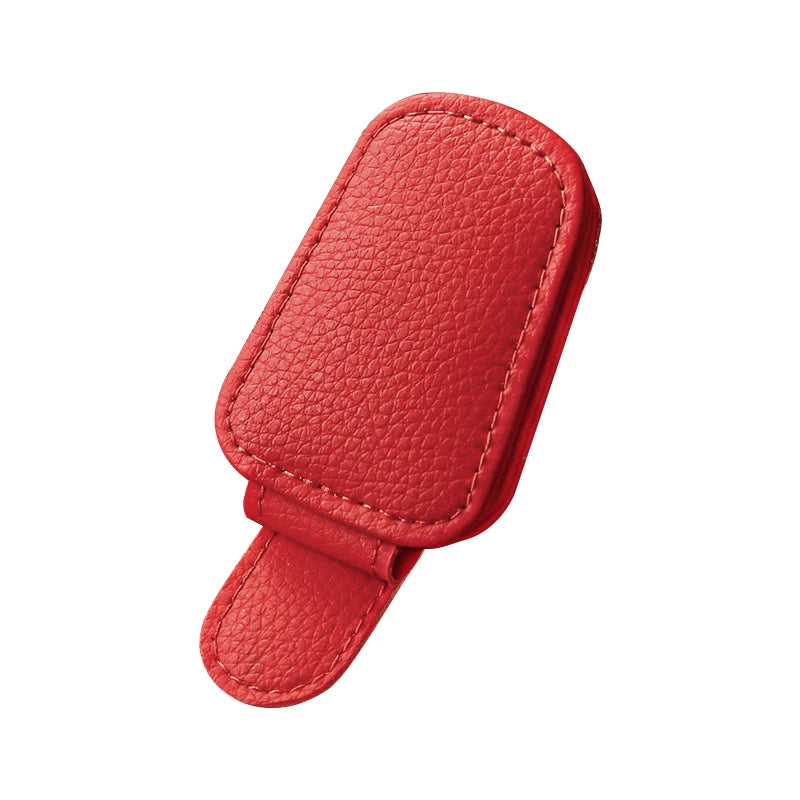 JFBONIN Leather Magnetic Sunglasses Holder Car Sunshade Accessory with Ticket Clip Functional Sunshades Car Accessory