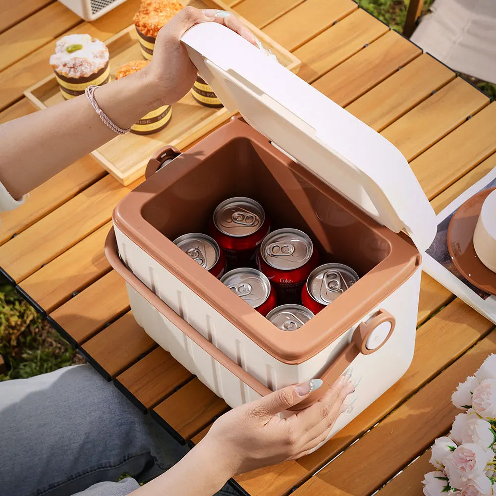 6L Camping Cooler Box Insulated Ice Chest Portable Ice Bucket Outdoor Hard Cooler for Camping Beach Picnic