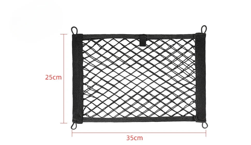 1pc 45 * 25cm Car Trunk Screw Fixed Side Mesh Pocket Strong Elasticity Storage Flat Net  Practical Side Edging Refit Interior CN