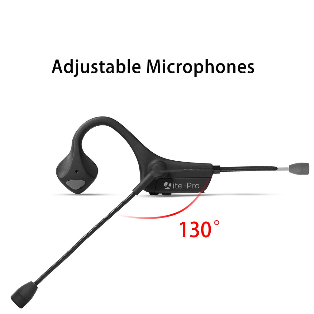 Wireless Bluetooth Headset Bone Conduction Earphones Fast Charge Sports Gaming Headphones with Dual CVC8.0 Noise-canceling Mic