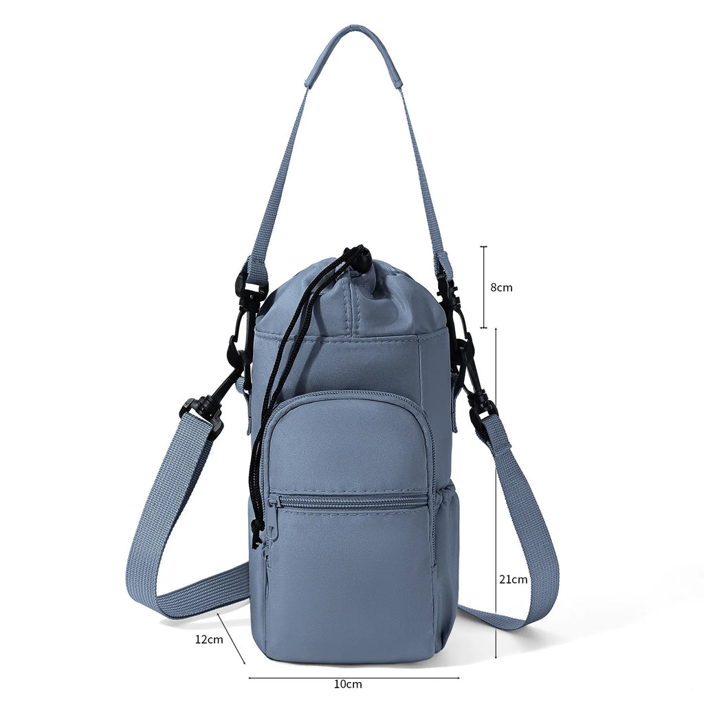 Crossbody drawstring water cup storage bag, insulation cover, single shoulder water bottle bag, waterproof and heat-insulating