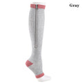 Zipper Compression Socks Men Women Knee Maternity High Socks Anti-Fatigue Stretchy Sox Outdoor Running Hiking Sports Socks