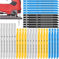 24/34Pcs Jig Saw Blade Set Carbon Steel Assorted Jigsaw Blades for Wood Plastic Metal Cutting Blades Fast Cut Woodworking Tool