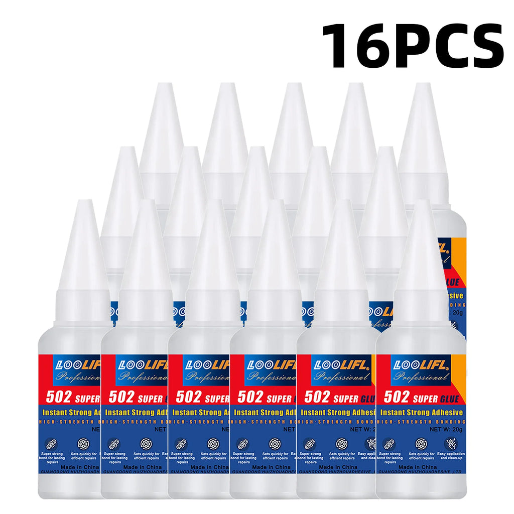 Loolifl Super Glue 1-25 Pieces 502 Strong Instant-Dry Cyanoacrylate Glue for Leather, Rubber, Wood, Metal, Strong Adhesive Liquid Tool Glue, Stable