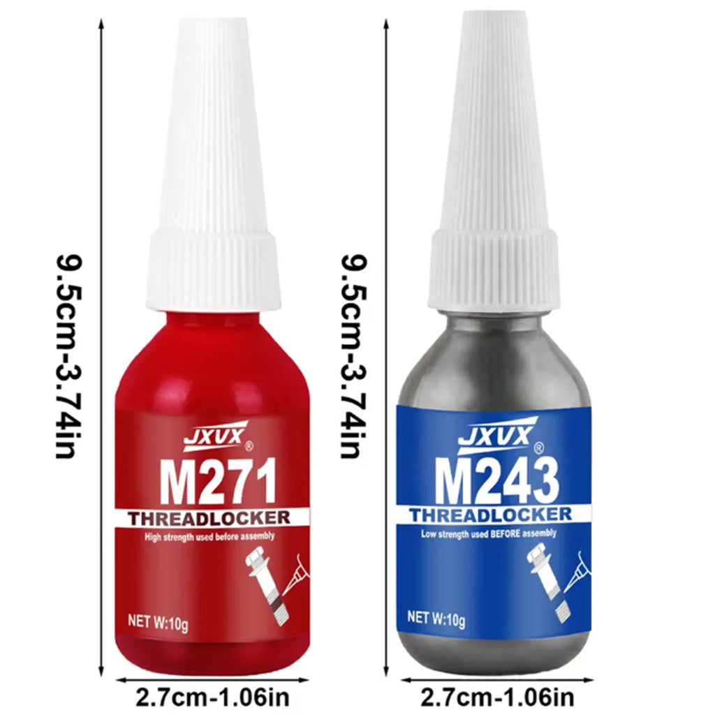JXVX 271 243 threadlocker, high to medium strength thread locking agent, anaerobic adhesive, waterproof screw glue, non-slip.