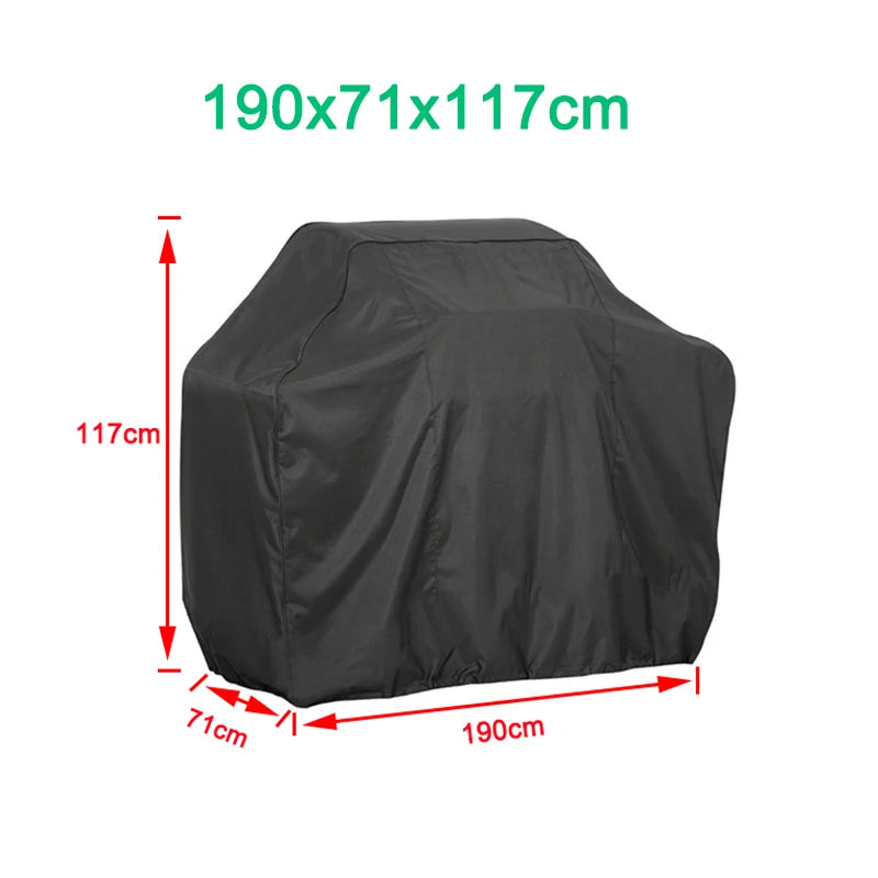 210D Waterproof BBQ Grill Cover, Heavy-Duty Outdoor Barbecue Protective Cover, Dustproof Anti-UV Cover for Garden Patio Barbecue