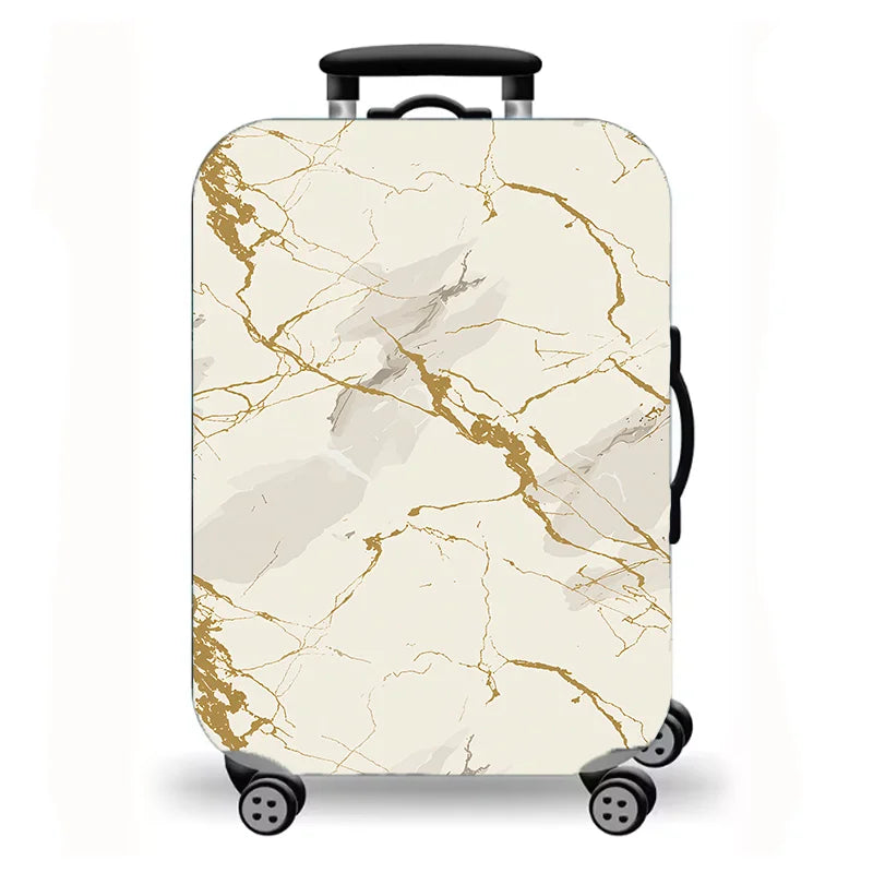 Luggage Cover,Luxury Marble Gold Vein Abstract Fluid Print Stretch Suitcase Protector,Washable Anti-Scratch Travel Baggage Cover
