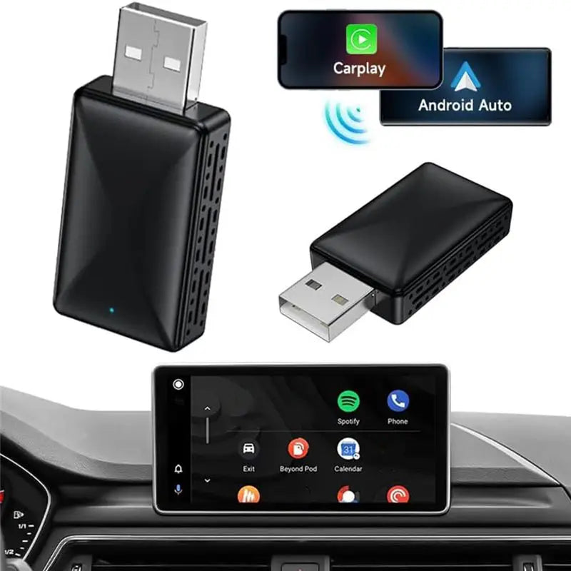 A21E-Car Wireless Carplay&Android Auto Box 2In1 Wired To Wireless Dongle Plug&Play Android AUTO Carplay Adapter Mini AI Box