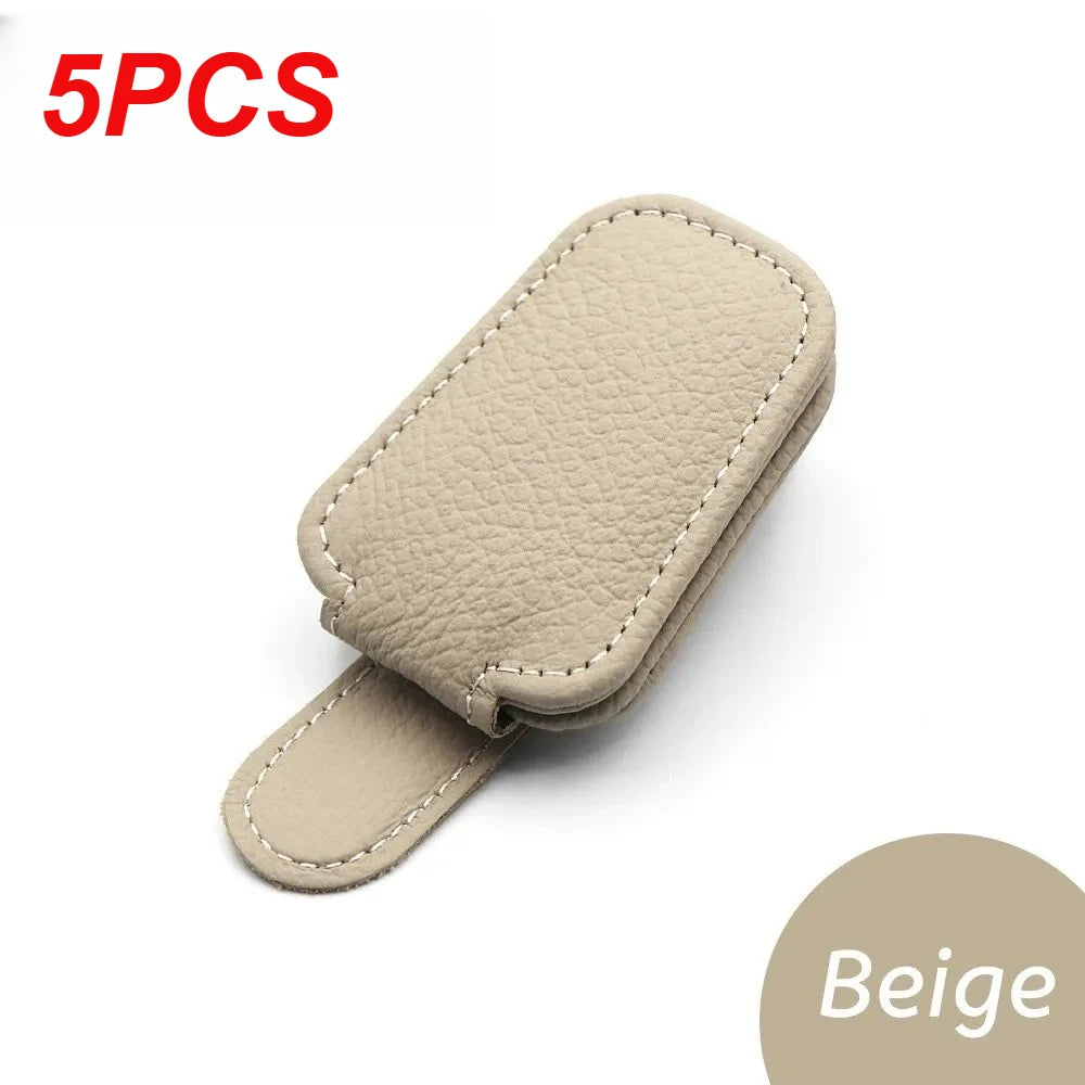 Sunglass Holder for Car Visor Sunglasses Clip Magnetic Leather Glasses Eyeglass Holder Truck Interior Car Accessories Black/1PCS