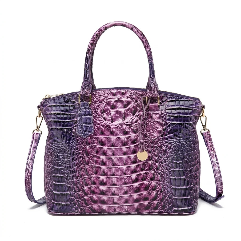 Embossed Dome Tote Bag for Women Convertible Top Handle Shoulder Bag with Detachable Strap Zipper Closure Lightweight Portable Daily Purse Ideal for Outdoor Hiking Camping Travel Weekend Getaway Daily Commute Casual Outing an