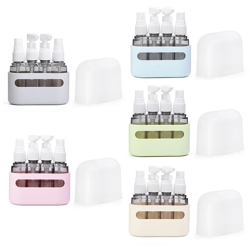4 In 1 50ml Travel Bottle Set Combination Shampoo Shower Gel Hand Wash Lotion Spray Empty Bottle Travel Kit Accessories