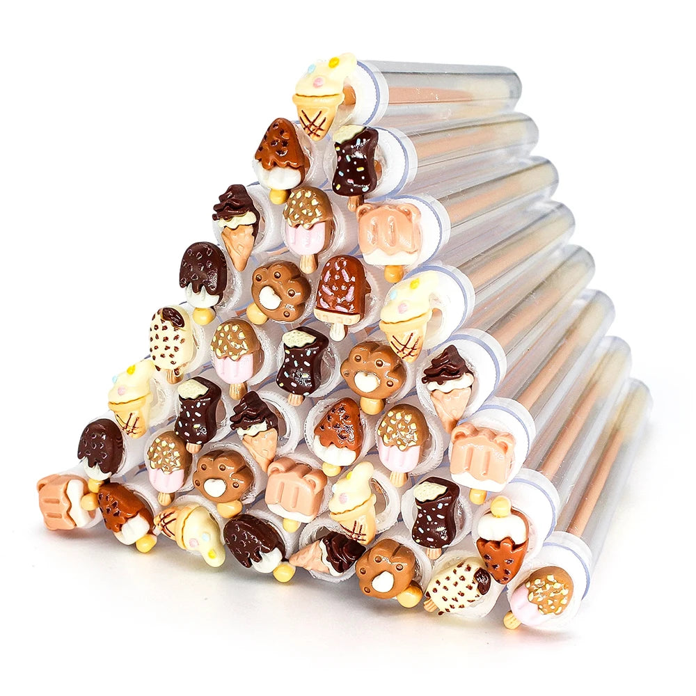 10/50PCS Ice-Cream Dust-Proof Eyelash Brush Tube Reusable Lash Mascara Wand Case Eyebrow Comb Makeup Applicators Container