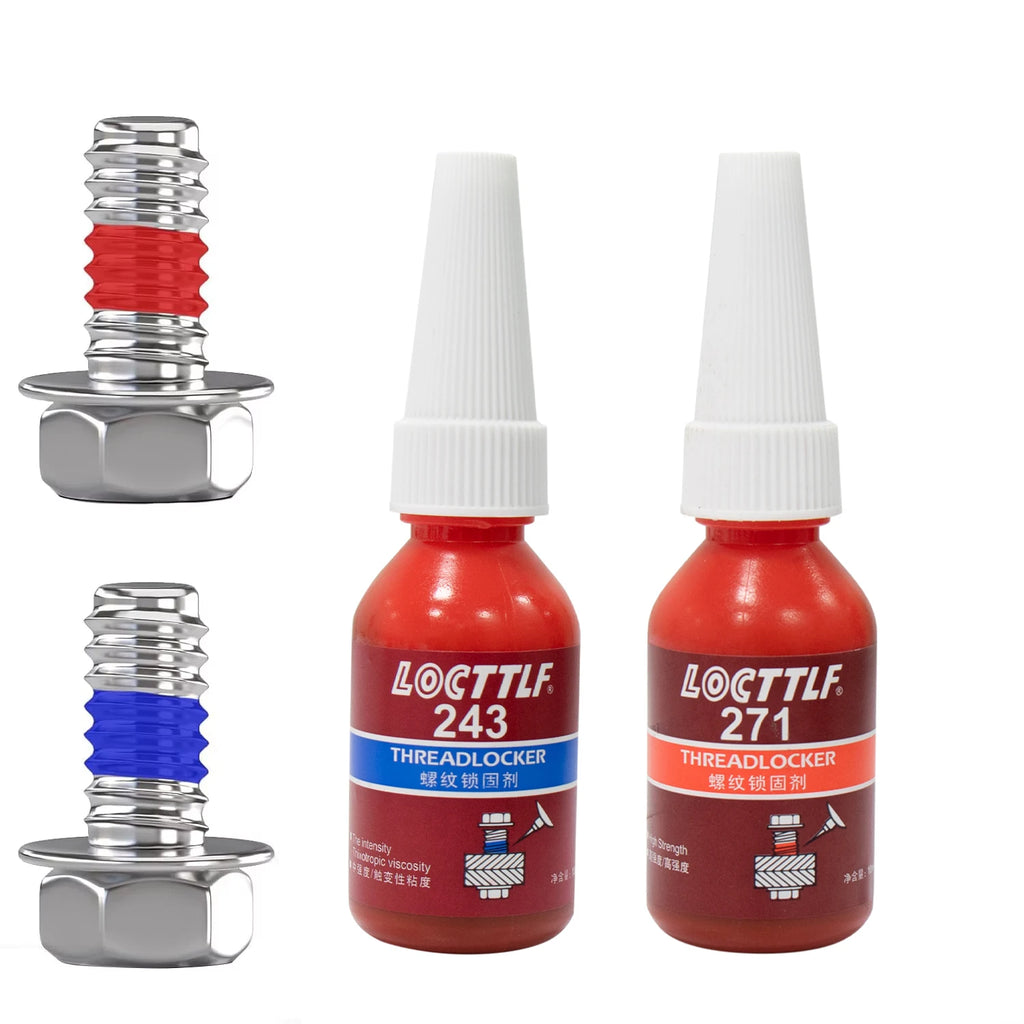 243 Blue 271 Red Thread Locking Anaerobic Adhesive 10ml, Permanent Locking, Fast Curing, Industrial Machinery Metal Fasteners