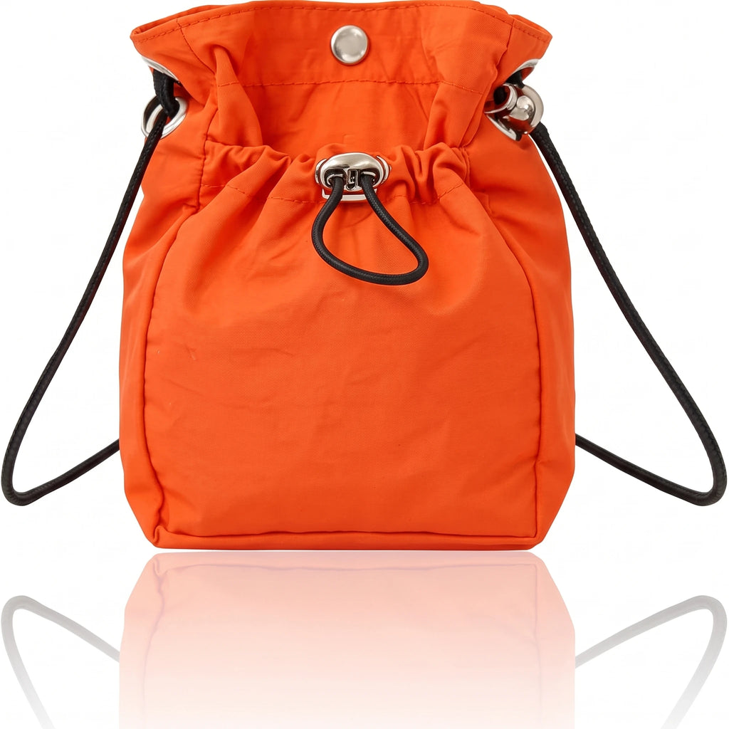 Pomelo Best Mini Nylon Drawstring Crossbody Bag Waterproof Magnetic Snap Small Bucket Shoulder Bag For Daily Travel Outing